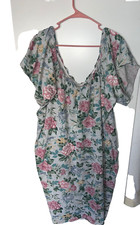 womans plus size handmade dress plus size 2X?3X? floral print short sleeve