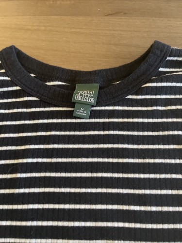 Wild Fable Junior Langarmshirt, schwarz-weiß gestreift, Gr. M, gebraucht - Bild 2 von 6