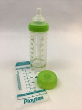Playtex Baby Bottle Lime Gr Design Drop Ins 8 Ounce Nipple Cap Bag Vintage 2005