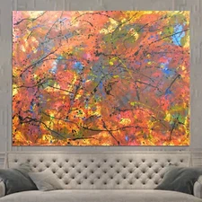 Pollock/Richter style Professional Painting 84”X62” (7 Foot) Abstract Modern XL