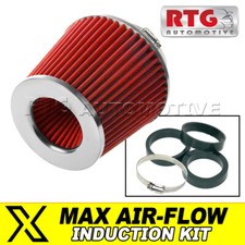 Induction Kit Performance Air Filter  Cone, Red + Chrome Fits BMW