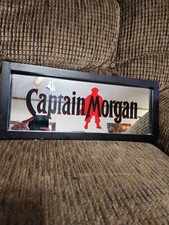 Captain Morgan Rum Mirror Beer Sign Man Cave Decor 18x9 Advertisement Rare 