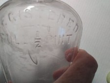 Vintage Coffin Shaped Full Half Pint Whiskey Flask  Bottle Registered