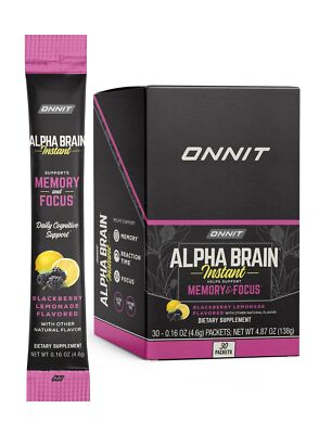 Alpha BRAIN Instant Drink Mix 30 Servings Cognitive Support Memory Focus