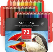 Arteza Professional Watercolor Pencils - Set of 72