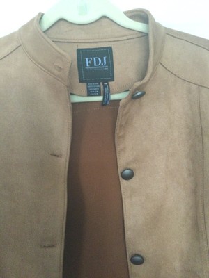 FDJ French Dressing Jeans Women s Brown Faux Suede Jacket Front Pockets