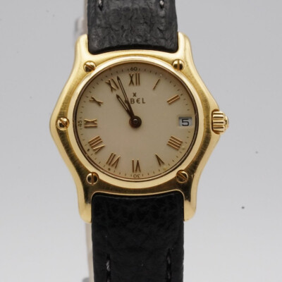 EBEL 1911 QUARZ DAMEN UHR 27MM 18K 750 MASSIV GOLD 888901 VINTAGE