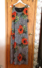 RN Studio Multicolored Floral Sleeveless Maxi Dress Women's 8  lined NEW TAG