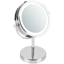 Lighted Free Standing Vanity Makeup Mirror for Bathroom Countertop, Chrome