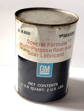 Vintage Gm Rear Axle Multi Purpose Gear Lubricant Special Formula Full Can 11-68 Vintage Gm Rear Axle Multi Purpose Gear Lubricant Special Formula Full Can 11-68