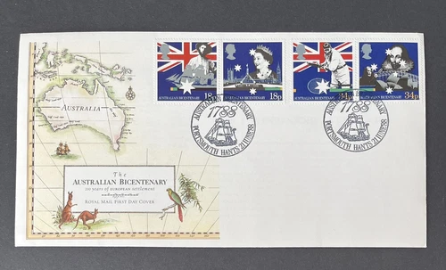 GB 1988 FDC Australian Bicentenary with Portsmouth SHS PMK  Not Addressed