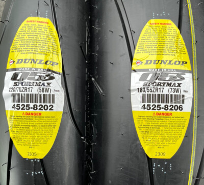 DUNLOP SPORTMAX Q5S TIRE SET 120/70ZR-17 180/55ZR-17 FRONT AND