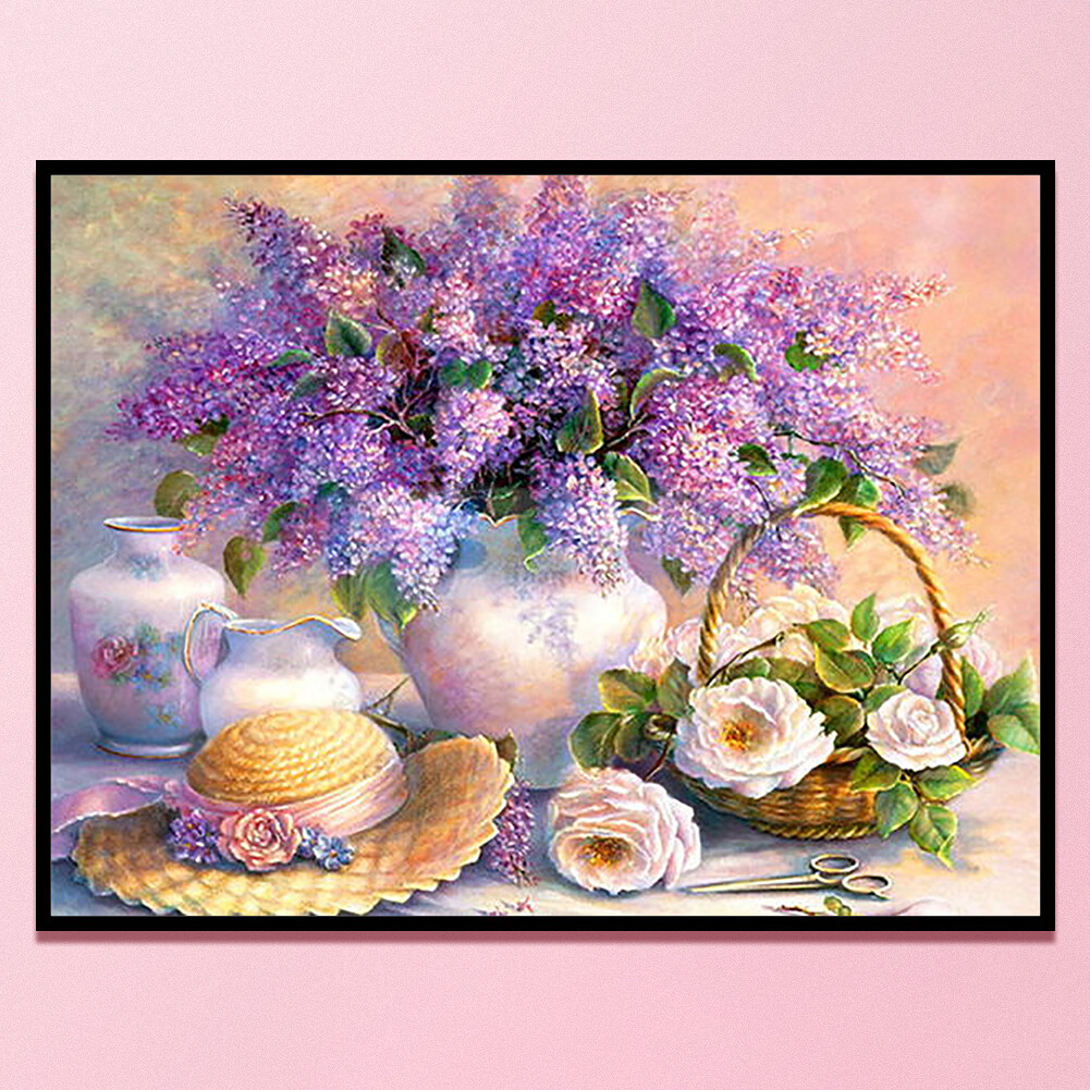 11CT Full Cross Stitch Lavender Stamped DIY Embroidery Kits Art Crafts