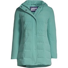 Lands' End Hyperdry Comfort Stretch Mixed Quilted Down Coat Uk 8 Petite £200