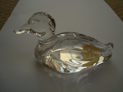 VINTAGE ''PRINZESSINNENHAUS'' BLEIKRISTALL ENTE BRIEFBESCHWERER 2,25'' HOCH UND 4,25'' LANG