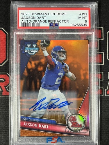 2023 JAXSON DART 7/25 AUTO ORANGE PSA 9 RC BOWMAN U CHROME OLE MISS *CCB*