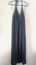 Women’s Next Maxi Dress Size 12 Navy-Blue Tie Neck Cover-up Brand New With Tags