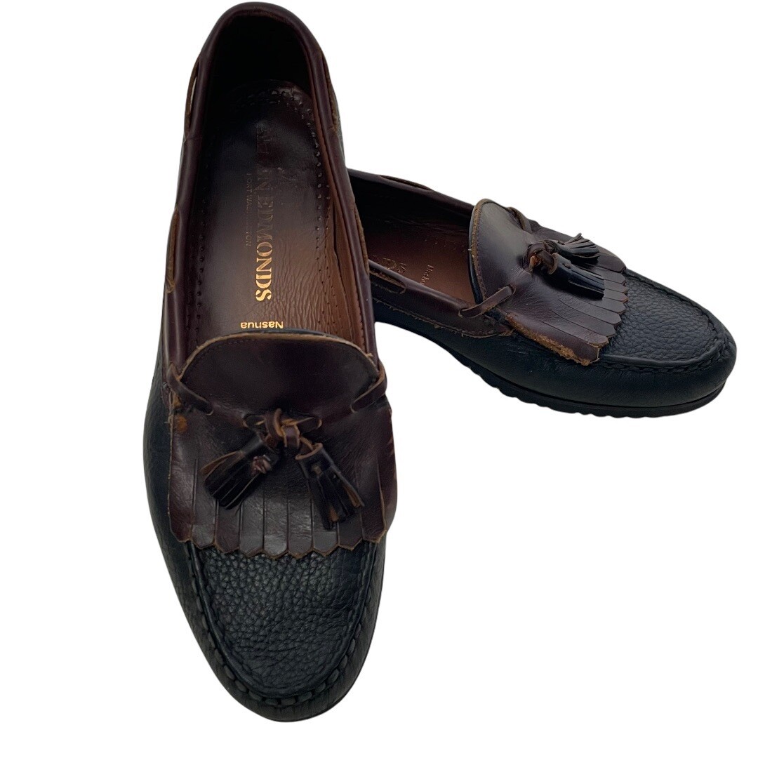 ALLEN EDMONDS NASHUA TASSEL SLIP ON LOAFERS BLACK/ BROWN  display picture 1