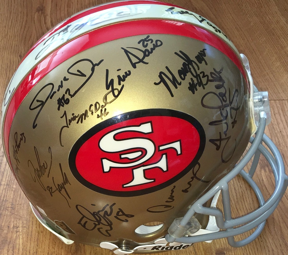 超レア NFL サイン入りミニヘルメット SF 49ers モンタナ ライス