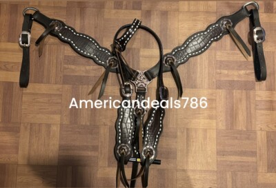Ensemble De Harnachement Western Bling En Cuir Marron Avec