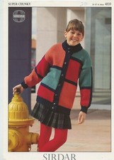 Sirdar Super Chunky Knitting Pattern 4810 Jacket to knit fr Kids 4-14yrs 24"-34"