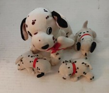 VTG Cuddle Wit  Dalmation Plush - 6" with 3 puppies
