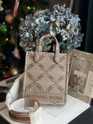michael kors Gigi Extra-Small Empire Logo Jacquard Crossbody Bag NWT