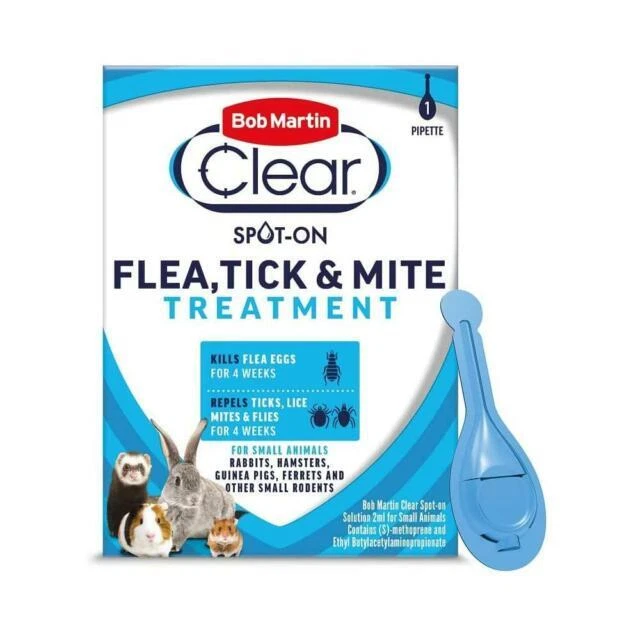 Bob Martin Flea Tick Lice & Mite Treatment Repellent Hamster Rabbit Small Animal - Image 1 of 1