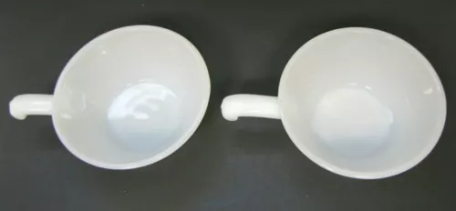 Set Of 2 Vintage Fire King White Glass Soup Chili Bowl Mug Cup with Handle