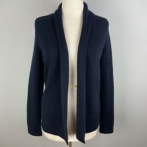 Theory Dark Navy Blue 100% Cashmere Open Front Cardigan Sweater Small