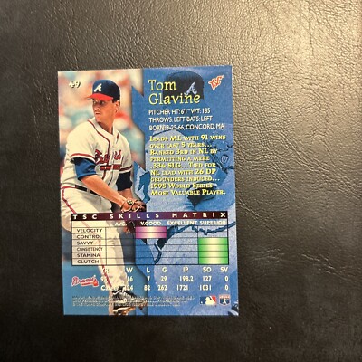 B98a Tom Glavine #49 Atlanta Braves 1996 Topps Stadium Club