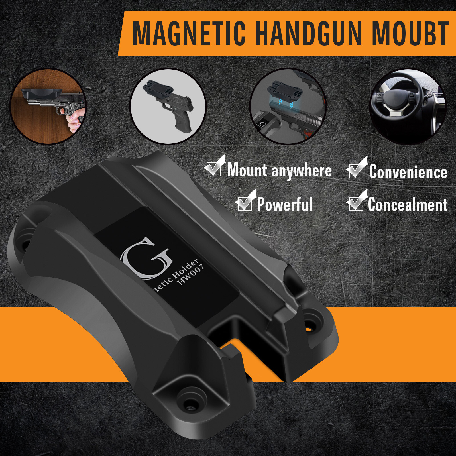 Concealed Gun Pistol Holder For Car Gun Mount Under