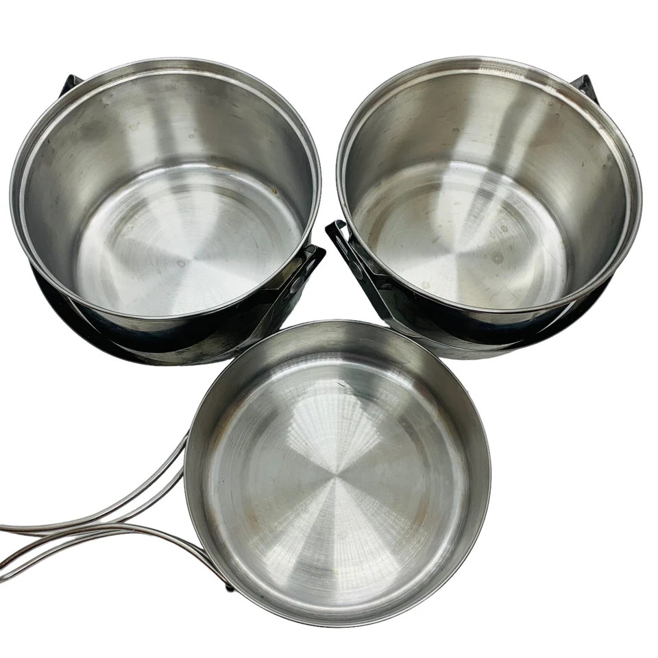 Olicamp Stainless Steel Cookware for Camping Backpacking Lightweight 3 Pieces - Image 3 of 4