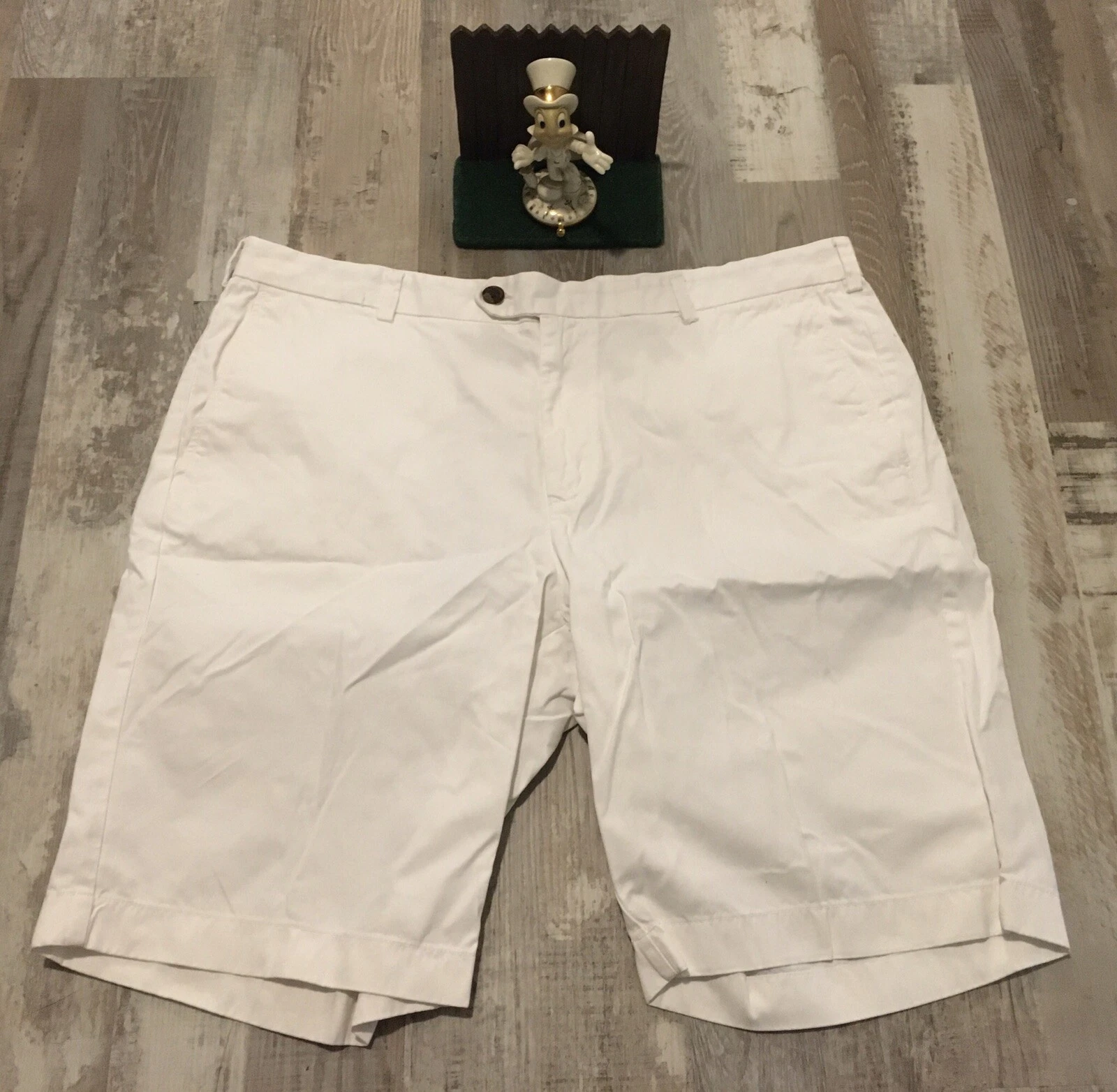 Brooks Brothers Shorts Mens 40 Cotton White Flat Front Chino Minimal Wear