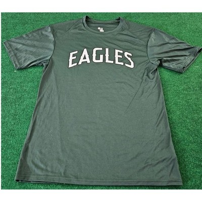 Badger Sport Eagles Short Sleeve T Shirt Green Adult Small Athletic Performance