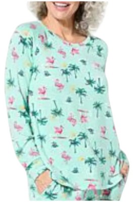 Comfort Code Women's Brushed Ultra Knit PJ Top Flamingos