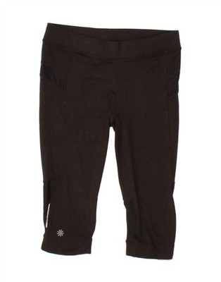 Athleta Damen Capri Leggings UK 10 Small schwarz Polyester CI08