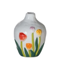 INNA-Glas Blumenvase Nurvani, Tulpenmotiv, Bunt, 14Cm, Ø11Cm