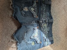 miss me jean shorts camo distressed cut off size 25