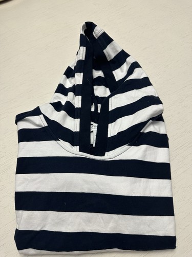 Weekend Navy Blue and White Striped Woman's Hoodie, Size M New Wo Tags Sailor - Afbeelding 9 van 9