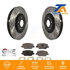 Front Drill Slot Brake Rotors Ceramic Pad Kit For 2023 Jeep Compass Dodge Hornet