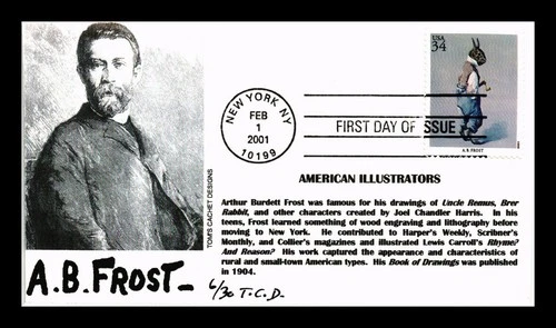US COVER A B FROST AMERICAN ILLUSTRATORS FDC TOMS CACHET DESIGNS