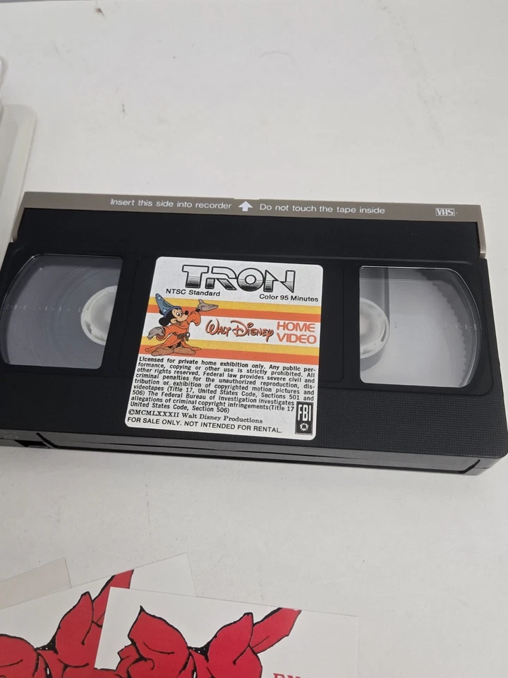 Vtg Tron VHS 1982 Original Release Clamshell Walt Disney Home Video Sci-fi Foto 3 de 4
