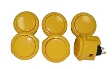 Japan Sanwa Buttons OBSF-30-Y Yellow Color x 6 pcs Video Game Arcade parts