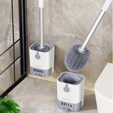 Wall Mounted Toilet Brush Set With Holder Long Handle Flexible Cleaning Brush