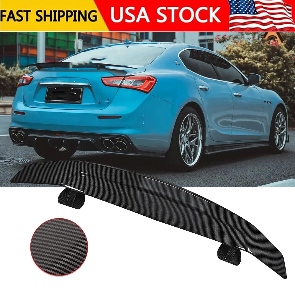 For Maserati Ghibli 14-23 52" Carbon+Fiber Spoiler Wing+Rear Trunk Wing GT Style