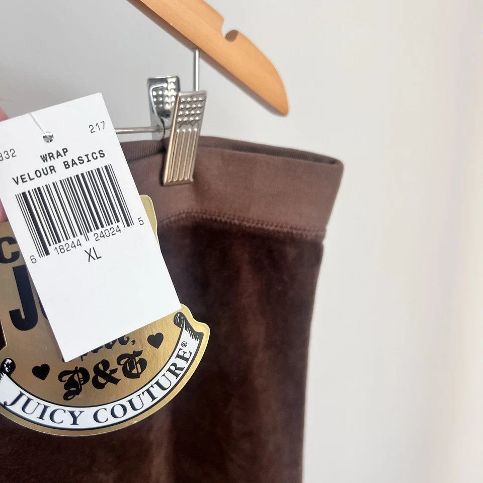 Vintage Juicy Couture Brown Sugar Velour Track Bottoms NWT XL Velvet Pants NEW - Image 3 of 4