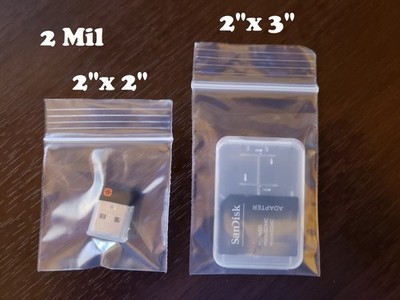Clear Small Zip Seal Top Lock 2''x 2'' 2''x 3'' Plastic Bags 2Mil Jewelry Baggies