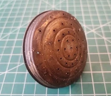 Vtg Brass and Metal Garden Watering Can 3" Sprinkler Head Threaded Spout - gwT3