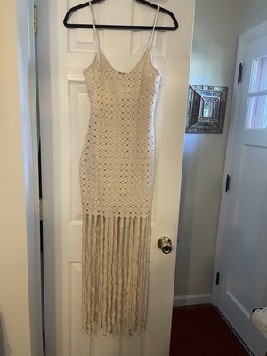 Hot & Delicious Crocheted slipped dress tassels back Zip Sm BoHo hippie | eBay Hot & Delicious Crocheted slipped dress tassels back Zip Sm BoHo hippie | eBay